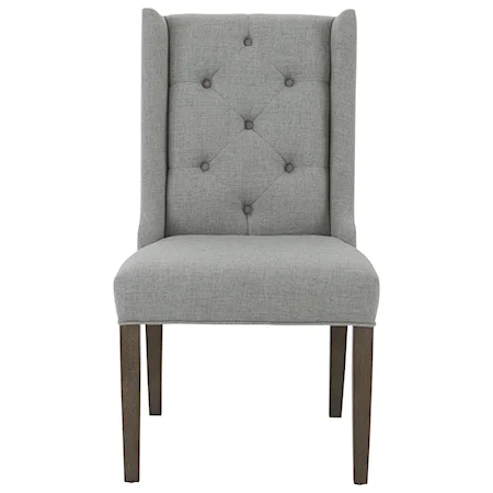 Wing Back Side Chair with Tufted Back